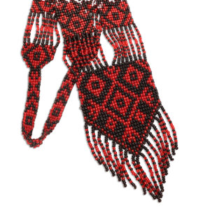 Ruby Red Long Necklace – Handmade African Jewelry