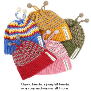 Handmade Retro Crochet Beanie – 3-in-1 Chunky Multifunctional Wear