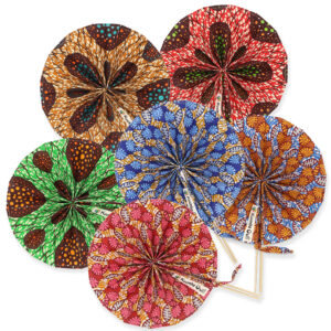 Handmade Fold-Up African Wax Print Handfan